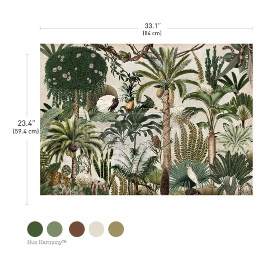 JUNGLE BLOOM – 1 sheet, 23.4″x33.1″ - A1 DECOUPAGE FIBRE PAPER