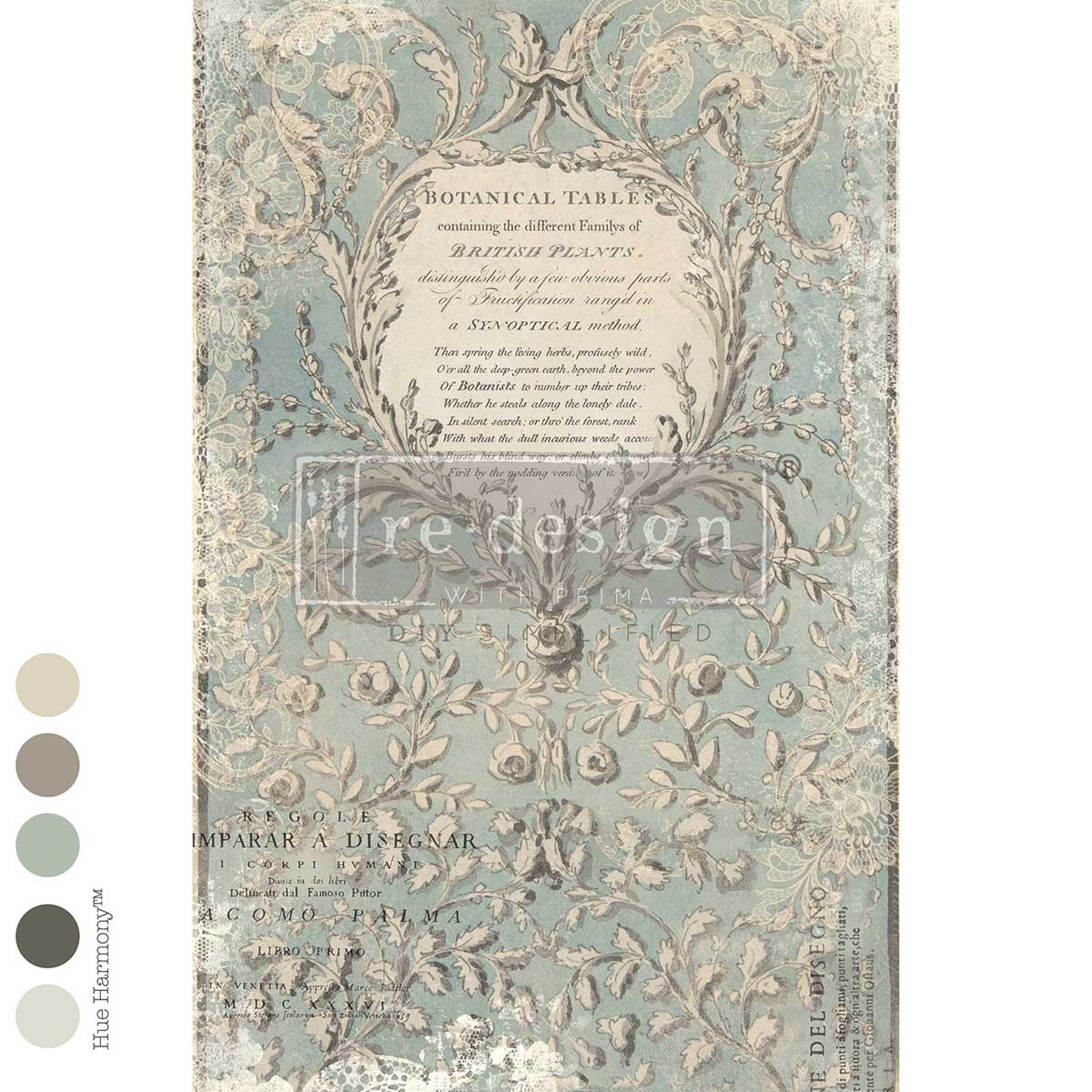 LINNAEUS'S GHOST - DECOUPAGE DECOR FIBER  - 1 SHEET , 19.5" BY 30"