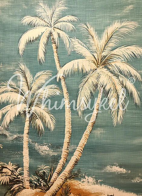 LINEN PALMS - WHIMSYKEL DESIGNS - DECOUPAGE TISSUE PAPER - 18LB PAPER