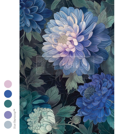 MOONLIT PERIWINKLE -A3 Decoupage Fiber– 1 sheet, 11.7″x16.5″