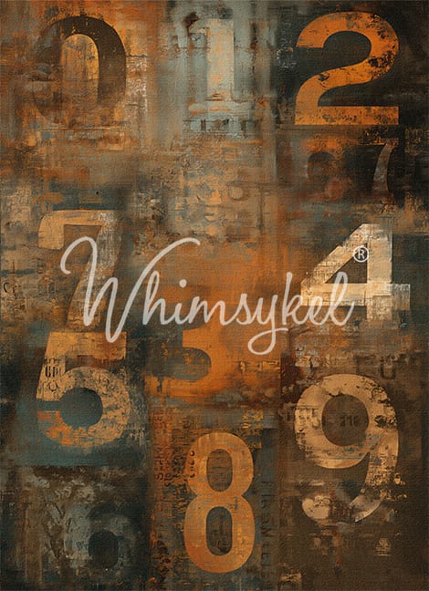NUMBER GRUNGE - 18lb Decoupage Tissue Paper - 21" BY 29"