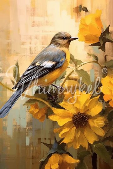 OCTOBER BLUEBIRD - WHIMSYKEL DESIGNS - 21" BY 29" - Decoupage Tissue Paper