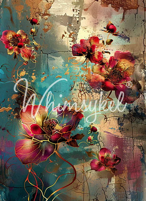 PATINA PETALS - DECOUPAGE TISSUE PAPER - WHIMSYKEL DESIGNS -