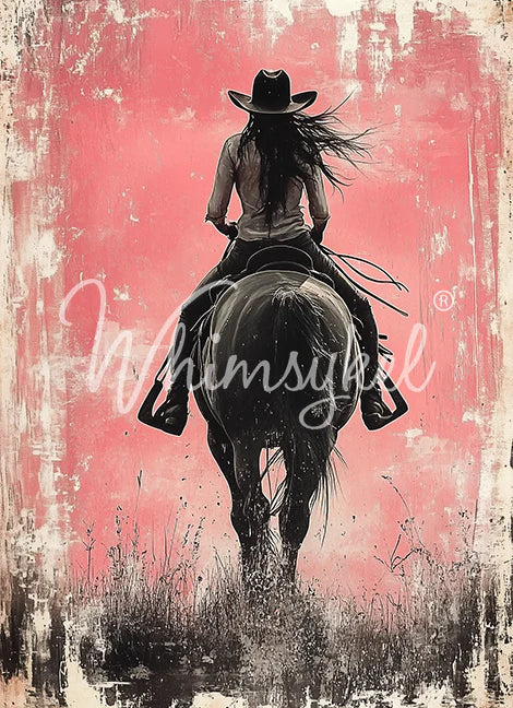 RIDING SOLO - WHIMSYKEL DESIGNS - 21" BY 29" DECOUPAGE PAPER  - 18LB TISSUE