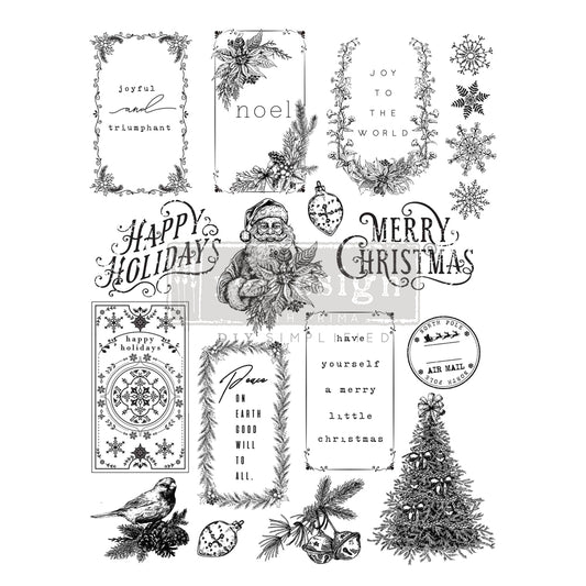 SANTA’S HELPER TAGS  - DECOR CLEAR STAMP – 8.5×11 SHEET SIZE