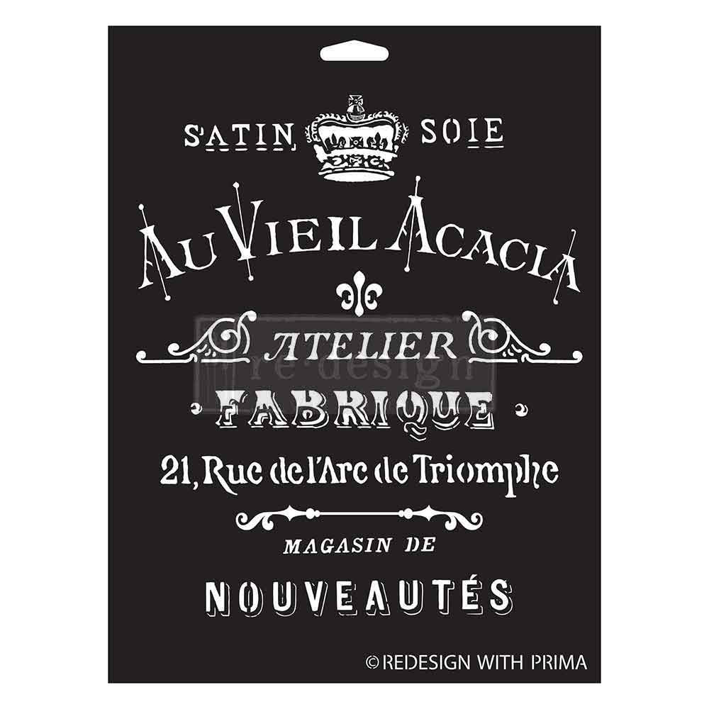 SATIN SOIE  -  DECOR STENCILS ® -  1 pc, sheet size 9″x12″