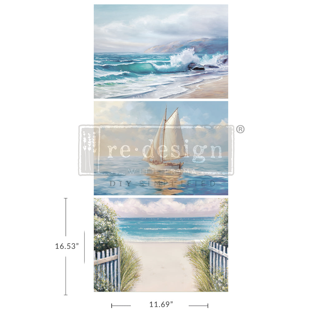 SEASCAPE MELODY - A3 DECOUPAGE DECOR TISSUE PAPER PACK