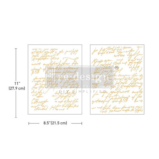 SHIMMERING SCRIPT - MIDDY FOIL TRANSFERS ® KACHA - 2 SHEETS, 8.5″x11″