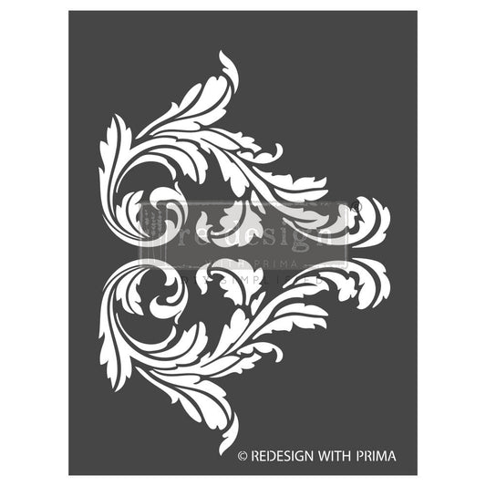 SPLENDID SCROLL - 3D Decor Stencils - 1 pc, sheet size 9" x 12"