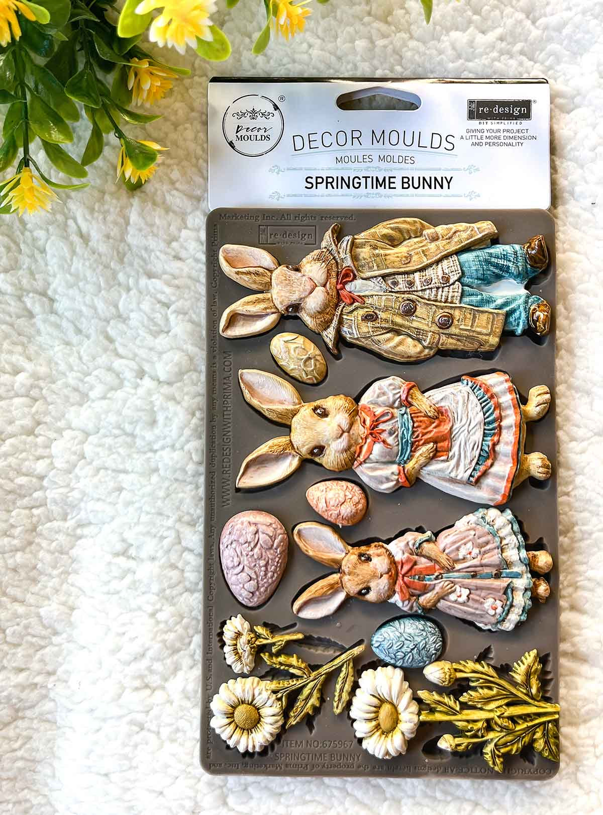 SPRINGTIME BUNNY - Decor Moulds® - – 1 Pc, 5″X8″X8Mm / Silicone