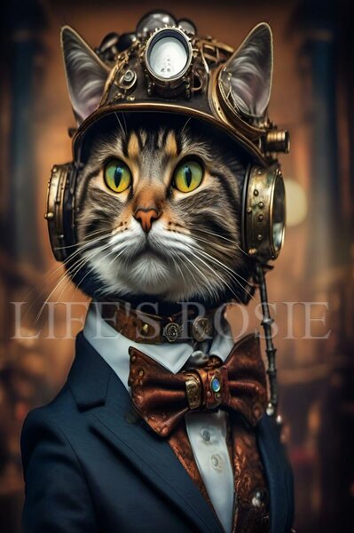 STEAMPUNK LOUIE - LIFE'S ROSIE DECOUPAGE PAPERS - 20" BY 30 "