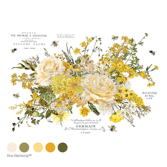 SUNLIT SERENADE -  DECOR TRANSFERS ® -  total sheet size 24″x35″, cut into 4 sheets