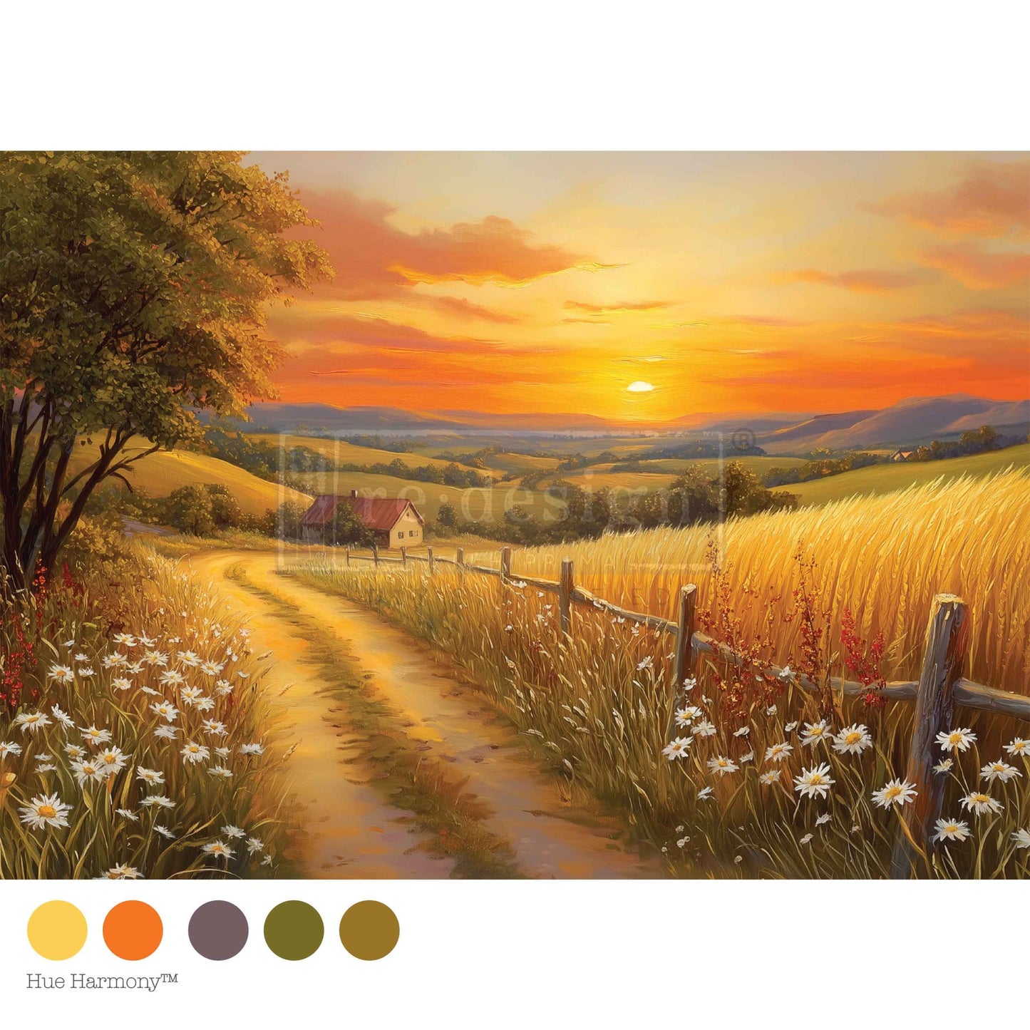 SUNSET HAVEN - A3 Decoupage Fiber – 1 sheet, 11.7″x16.5″