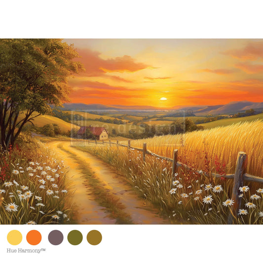 SUNSET HAVEN - A3 Decoupage Fiber – 1 sheet, 11.7″x16.5″