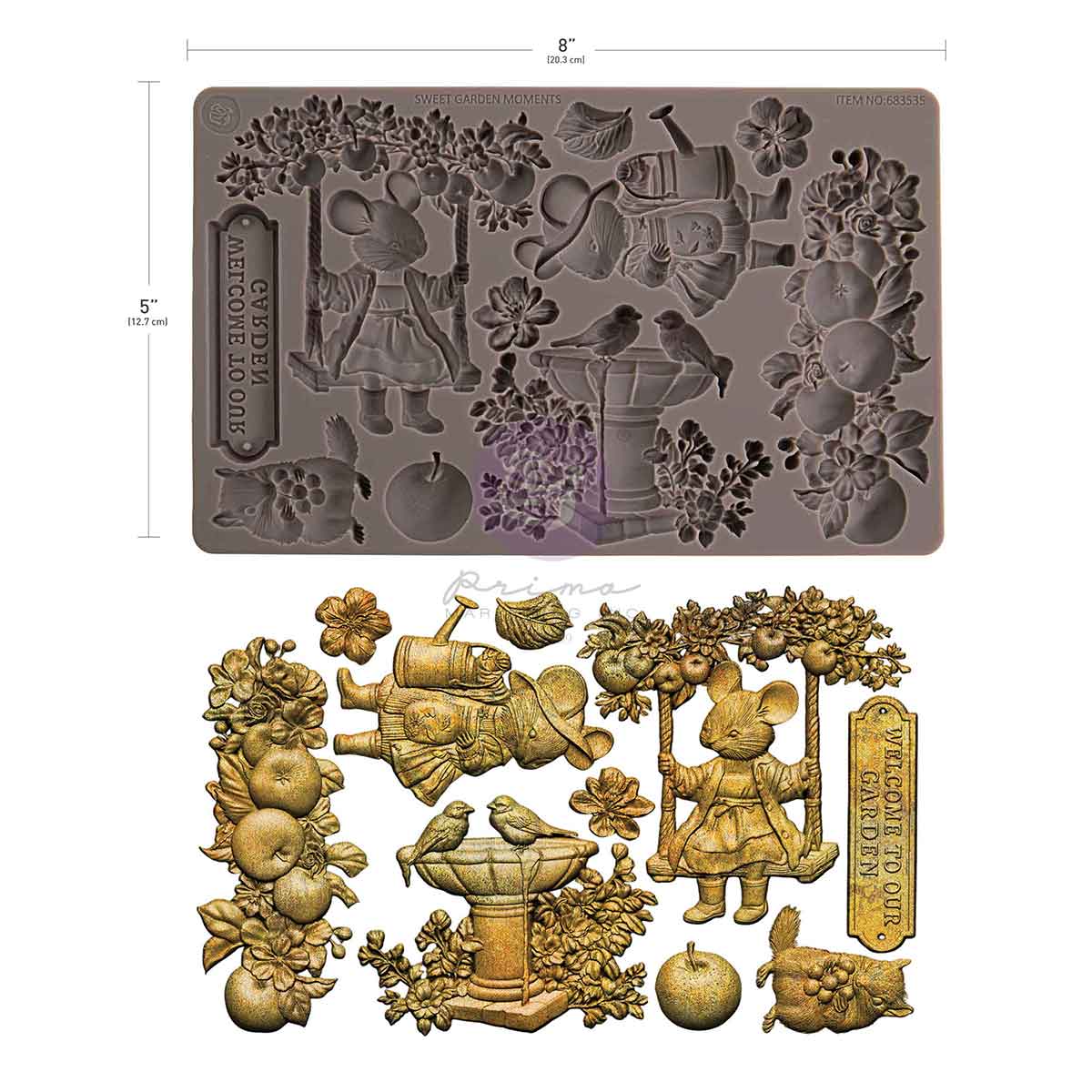 SWEET GARDEN  – 1 pc, 5″x8″x8mm - Homegrown Collection Decor Moulds®