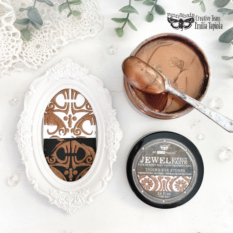 TIGER'S EYE STONES - ART EXTRAVAGANCE - JEWEL TEXTURE PASTE -  1 JAR, 3.4 FL oz ( 100 ml)