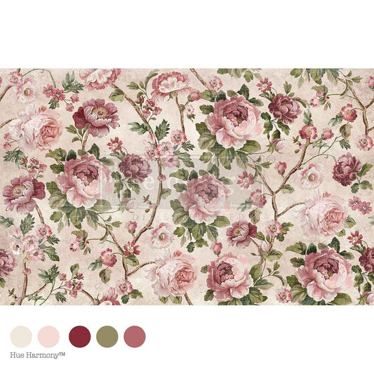 TIMELESS BLOOMS - DECOUPAGE DECOR TISSUE PAPER KACHA - – 1 sheet, 19.5″x30″