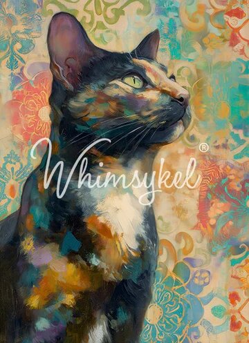 TORTOISE SHELL CAT - WHIMSYKEL DESIGNS - 21" BY 29" - 18LB DECOUPAGE TISSUE PAPER