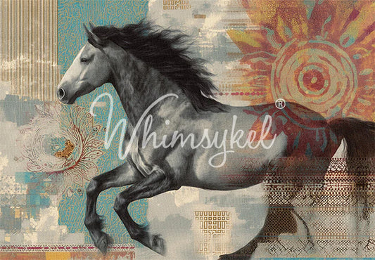 UNBRIDLED ECHOES - 18lb Decoupage tissue Paper - 29" by 21" - WhimsyKel Designs
