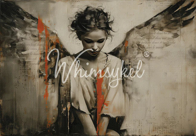 UNSEEN WINGS - 18lb Decoupage Tissue Paper - WhimsyKel Designs - 29" by 21"