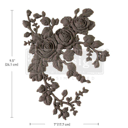 VELVET CASCADE LEFT - DECOR POLY - – 9.5″x7″x0.5″ (24.1cmx17.8cmx1.3cm)