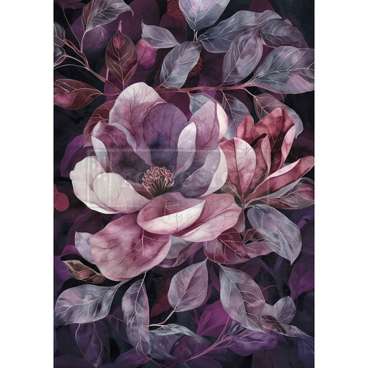 VIOLET BLOOM - REDESIGN  WITH PRIMA - A1 DECOUPAGE FIBER PAPER