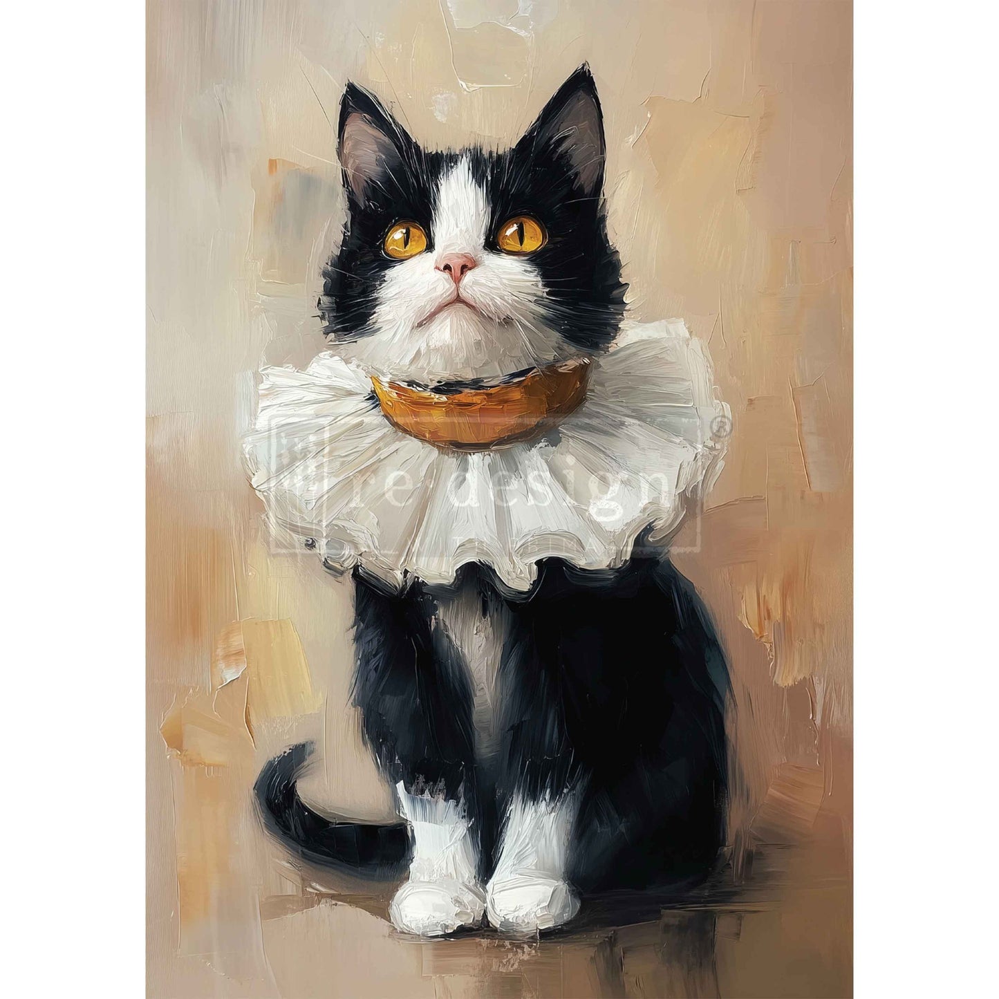 WHISKERS IN OIL - A3 DECOUPAGE FIBRE  -     1 Sheet - 11.7" x 16.5"