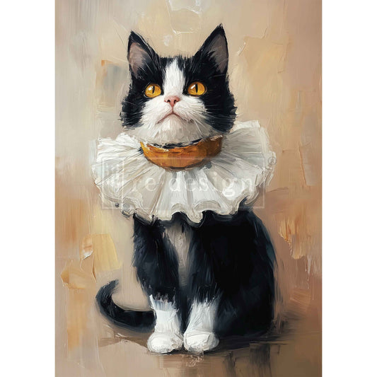 WHISKERS IN OIL - A3 DECOUPAGE FIBRE  -     1 Sheet - 11.7" x 16.5"