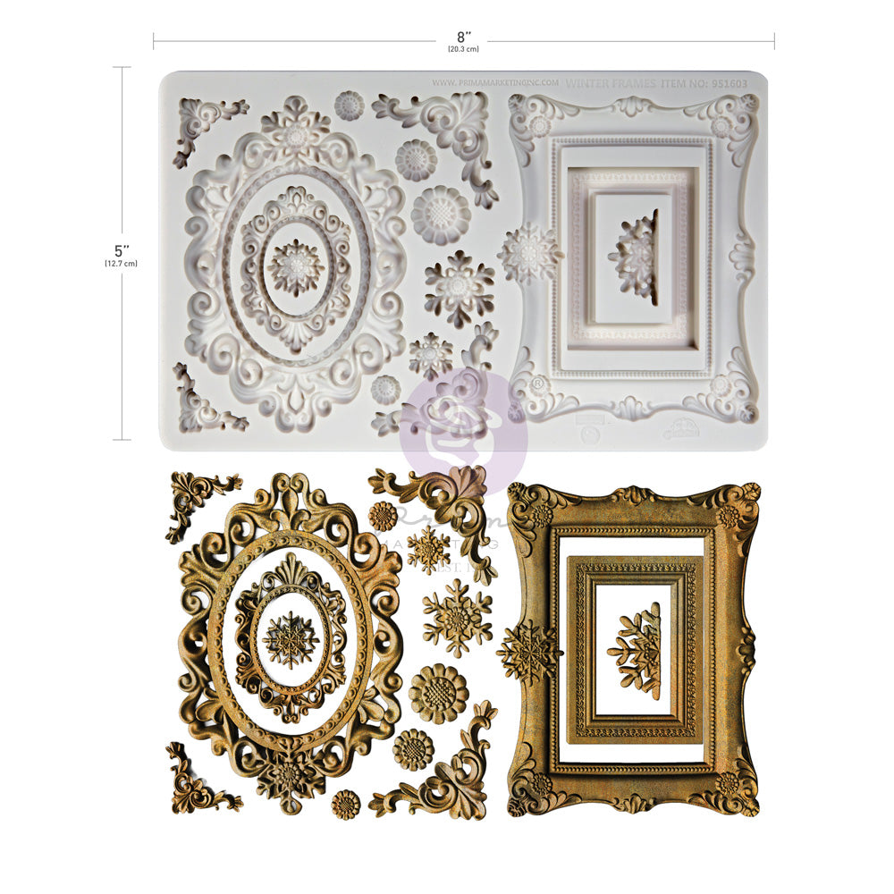 WINTER FRAMES - Finnabair Moulds - 1 pc, 5" x 8" x 8mm