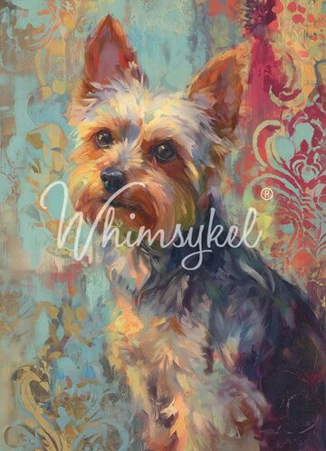 YORKIE - WHIMSYKEL DESIGNS - 21" BY 29" - 18LB  DECOUPAGE TISSUE PAPER