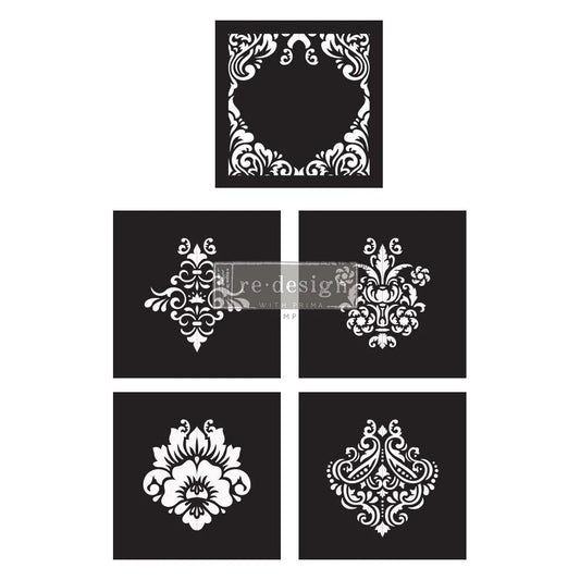 DAMASK ELEMENTS - CeCe RESTYLED - MIX & STYLE - REDESIGN DECOR STENCIL