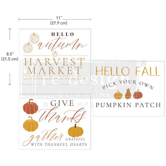 FALL FESTIVE – 3 SHEETS, 8.5″X11″ - DECOR TRANSFERS® 8.5×11