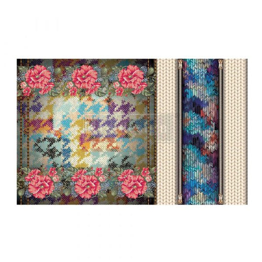 LOVELY STICHES – CECE -  1 SHEET, 19″X30″- DECOUPAGE DECOR TISSUE PAPER