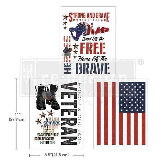 VETERAN – 3 SHEETS, 8.5″X11″ - DECOR TRANSFERS® 8.5×11