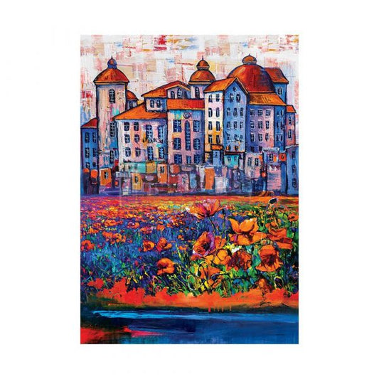 VILLAGE IN COLOR - A1 DECOUPAGE FIBER - REDESIGN WITH PRIMA