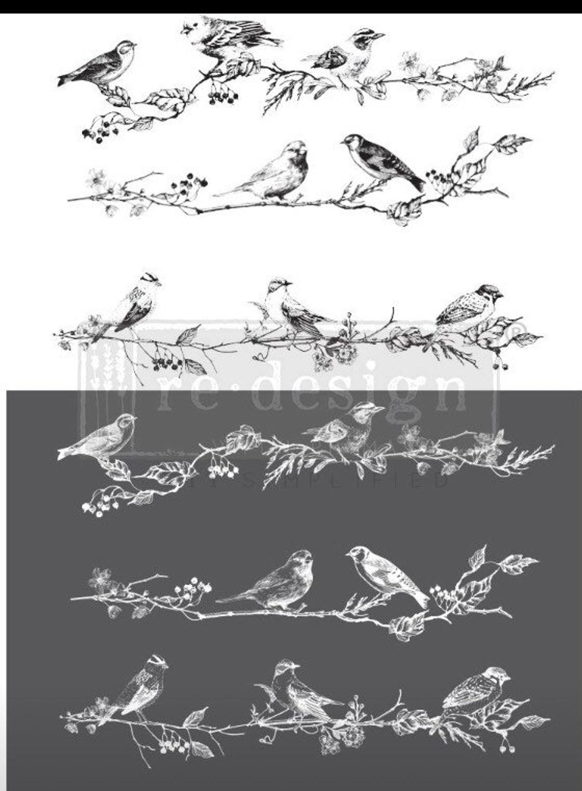 BIRDS & BERRIES - DECOR TRANSFER - REDESIGN WITH PRIMA