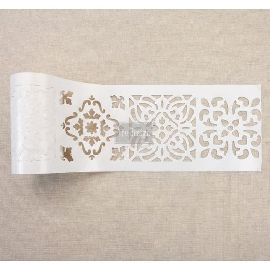 CASA BLANCA TILE - REDESIGN STICK & STYLE STENCIL ROLL 4″ 15 YARDS