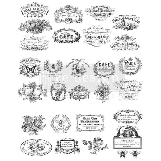 CLASSIC VINTAGE LABELS - DECOR TRANSFER - REDESIGN WITH PRIMA