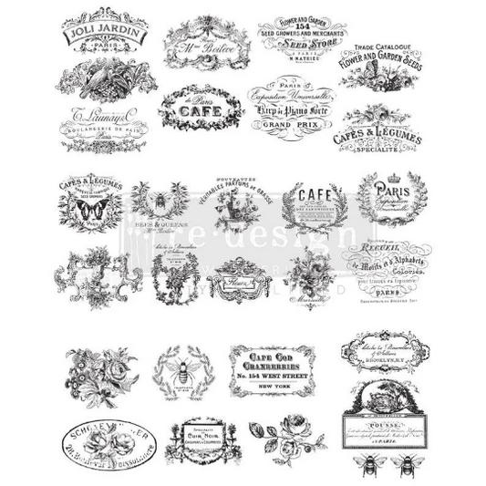 CLASSIC VINTAGE LABELS - DECOR TRANSFER - REDESIGN WITH PRIMA