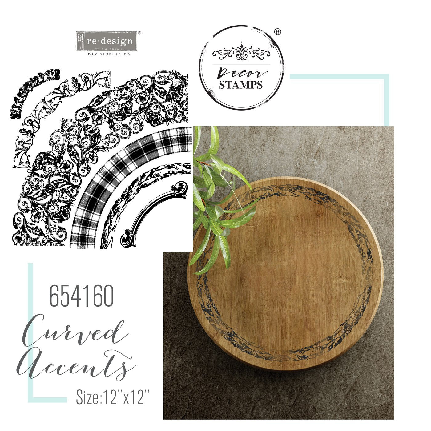 CURVED ACCENTS - REDESIGN DECOR STAMP - REDESIGN WITH PRIMA