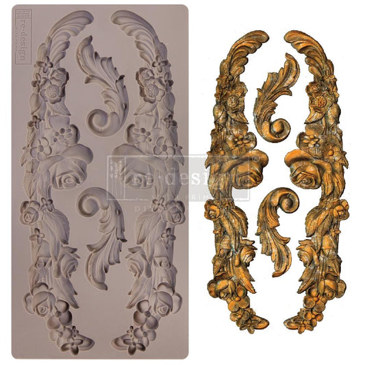 DELICATE FLORAL STRANDS – 1 PC, 5″X10″, 8MM THICKNESS - REDESIGN DÉCOR MOULDS®