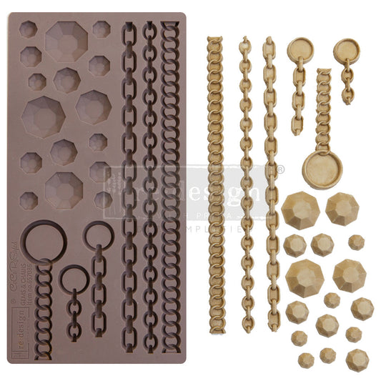 GEMS & CHAINS - Décor Mould CECE – 1 pc, 5″x10″x8mm