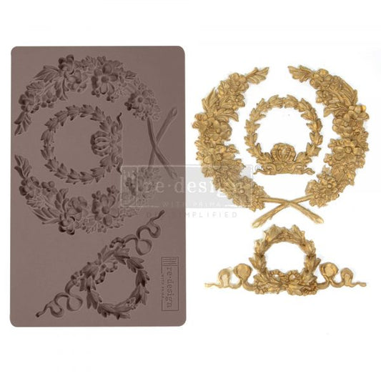 LAUREL WREATH - REDESIGN DECOR MOULD - 5" BY 8"