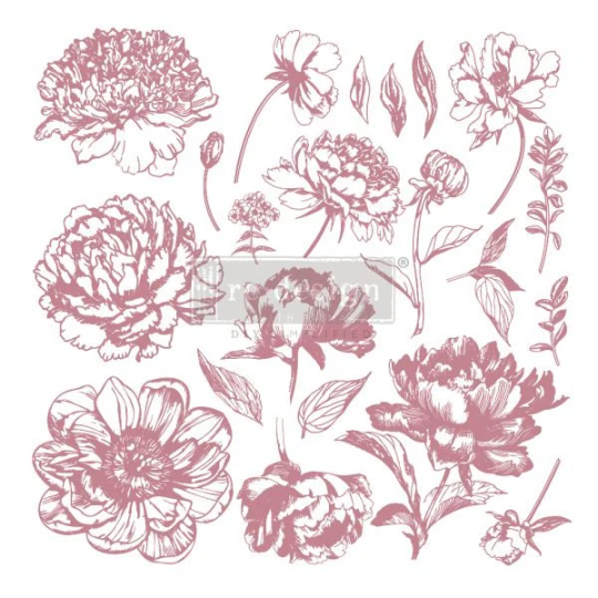 LINEAR FLORAL - CLEARLY-ALIGNED DÉCOR STAMPS - REDESIGN WITH PRIMA
