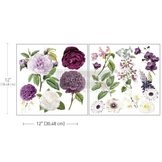 MAJESTIC BLOOMS  - MAXI TRANSFER - DECOR TRANSFERS - 12”X12”