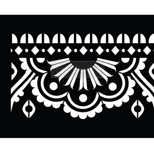 MENDHI BORDER - STICK & STYLE STENCIL - REDESIGN WITH PRIMA