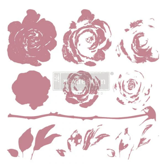 MYSTIC ROSE - CLEARLY-ALIGNED DÉCOR STAMPS - REDESIGN WITH PRIMA