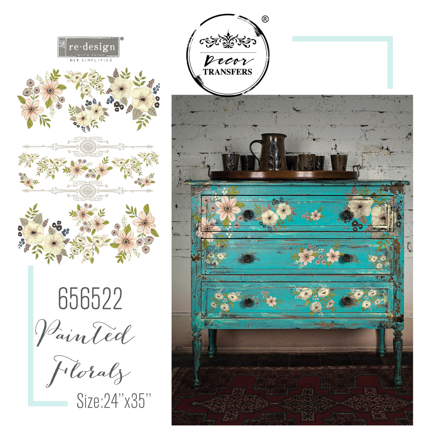 PAINTED FLORALS  -  REDESIGN DECOR TRANSFERS®