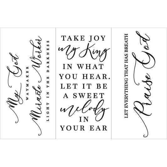 SCRIPTURE - SMALL TRANSFER -3 SHEETS, 6″X12″ - REDESIGN DECOR TRANSFERS