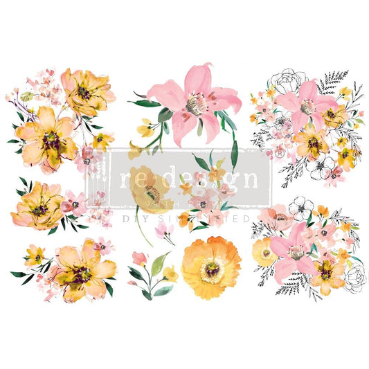 WATERCOLOR LUSH - SMALL TRANSFER - DECOR TRANSFER - REDESIGN WITH PRIMA